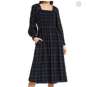 EUC Madewell Lucie Lightspun Plaid Midi Dress 🍁✨